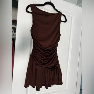 Princess Polly Brown Asymmetrical Mini Dress